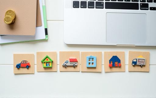 Symboler för lön, bonus och olika förmåner på skrivbord, representerar ersättning.